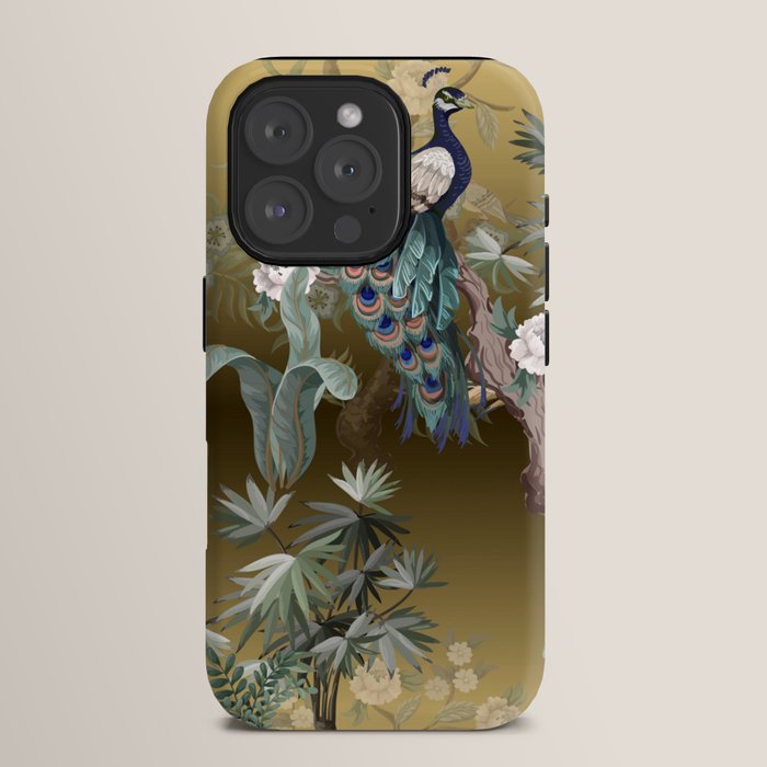 Chinoiserie Oriental Golden Peacock Fresco Art iPhone Case Gallery Image 15