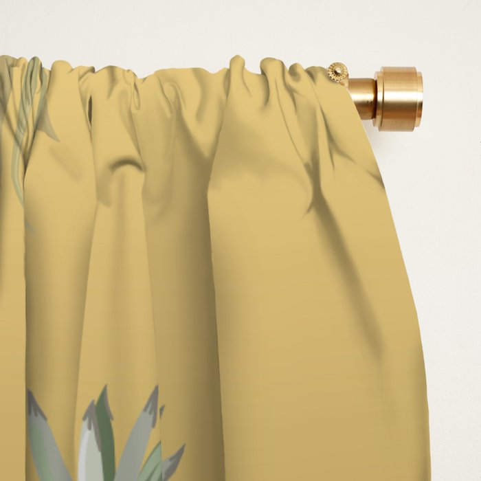 Chinoiserie Oriental Golden Peacock Fresco Art Window Curtain Gallery Image 2