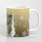 Chinoiserie Oriental Golden Peacock Fresco Art Coffee Mug Gallery Image 1