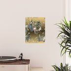Chinoiserie Oriental Golden Peacock Fresco Art Poster Gallery Image 2