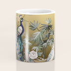 Chinoiserie Oriental Golden Peacock Fresco Art Coffee Mug Gallery Image 4