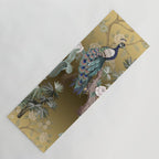 Chinoiserie Oriental Golden Peacock Fresco Art Yoga Mat Gallery Image 1