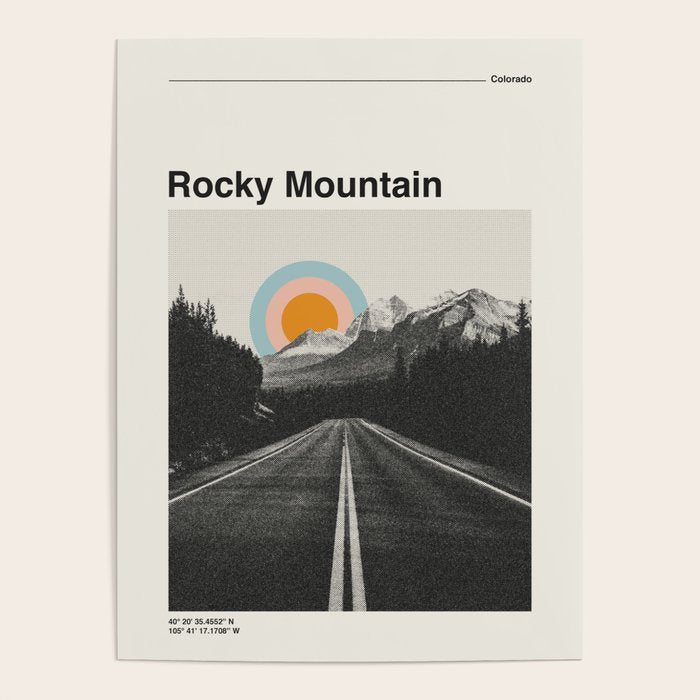 Rocky Mountain National Park Retro Print Poster Gallery Image 1