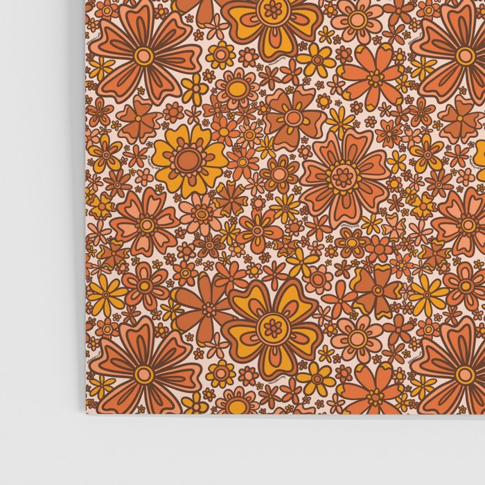 Groovy Sunflower Print in Cream Poster Gallery Image 3