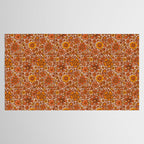 Groovy Sunflower Print in Cream Tablecloth Gallery Image 2