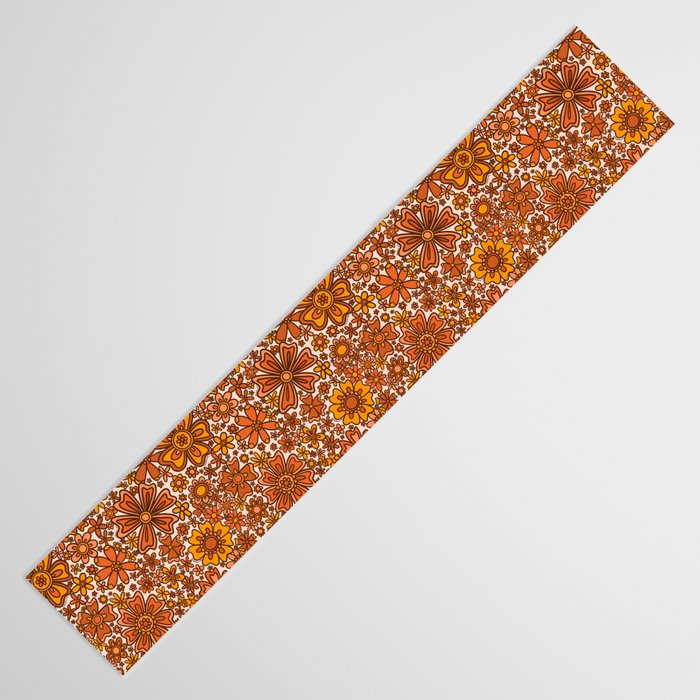 Groovy Sunflower Print in Cream Table Runner Gallery Image 3