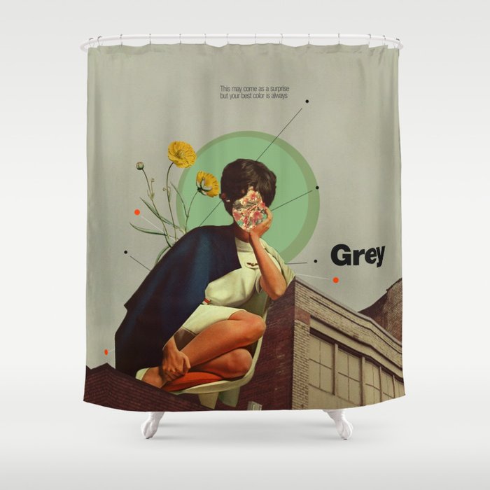 Grey Shower Curtain Gallery Image 1