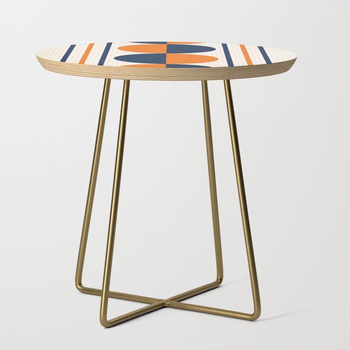 Abstract Shapes 78 in Orange and Navy Blue Side Table Gallery Image 1