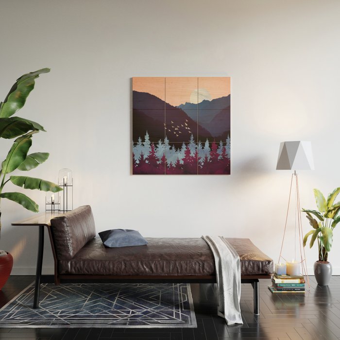 Mulberry Dusk Wood Wall Art Gallery Image 2