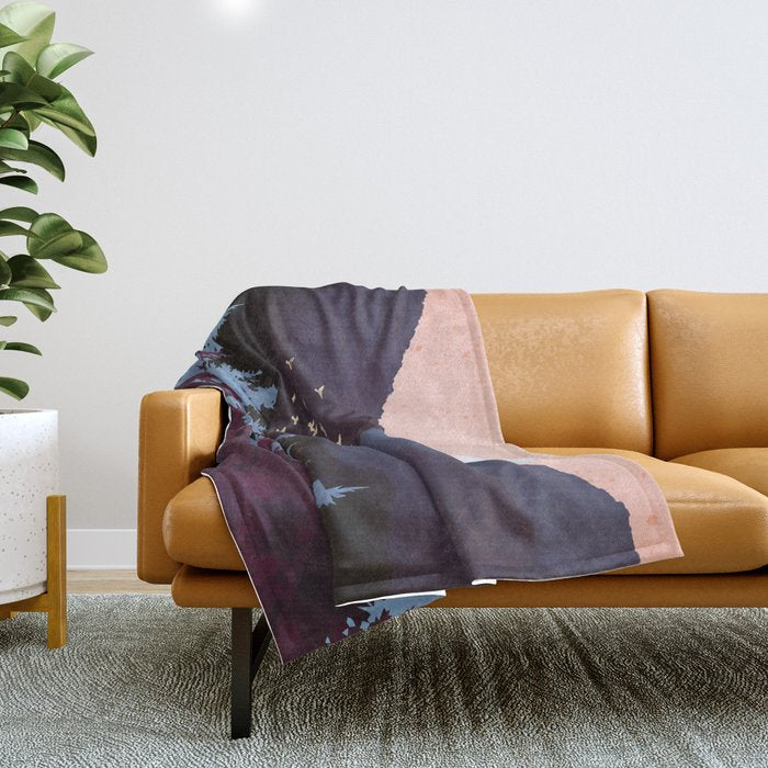 Mulberry Dusk Throw Blanket Gallery Image 1