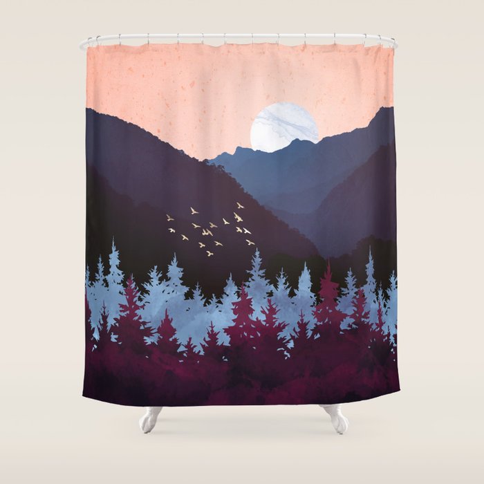 Mulberry Dusk Shower Curtain Gallery Image 1