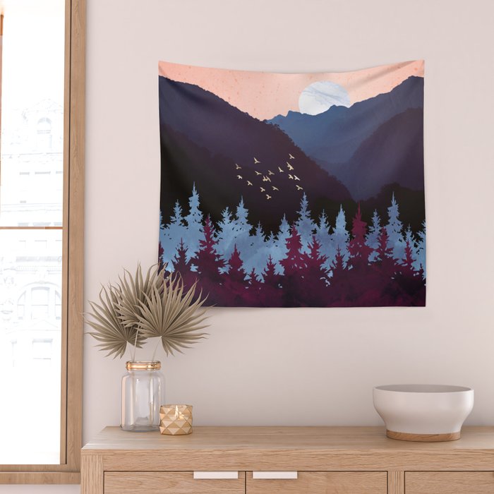 Mulberry Dusk Wall Tapestry Gallery Image 2