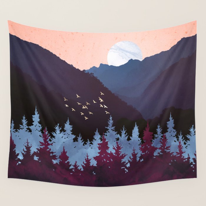 Mulberry Dusk Wall Tapestry Gallery Image 1