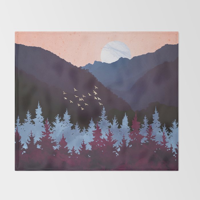 Mulberry Dusk Throw Blanket Gallery Image 2