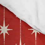 Midcentury Stars and Dots Red and Cream Pattern Comforter Gallery Image 4