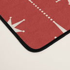 Midcentury Stars and Dots Red and Cream Pattern Desk Mat Gallery Image 4