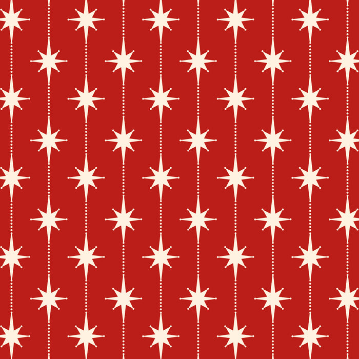 Midcentury Stars and Dots Red and Cream Pattern Coffee Mug Gallery Image 2
