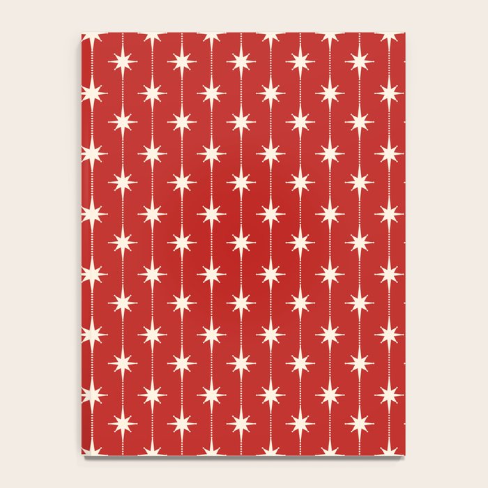 Midcentury Stars and Dots Red and Cream Pattern Notebook Gallery Image 4