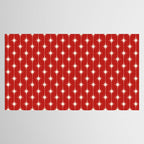 Midcentury Stars and Dots Red and Cream Pattern Tablecloth Gallery Image 2