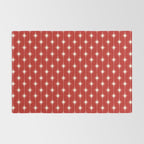 Midcentury Stars and Dots Red and Cream Pattern Rug Gallery Image 2
