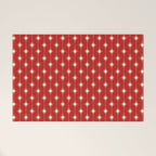 Midcentury Stars and Dots Red and Cream Pattern Welcome Mat Gallery Image 1
