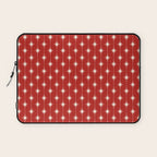 Midcentury Stars and Dots Red and Cream Pattern Laptop Sleeve Gallery Image 1