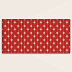 Midcentury Stars and Dots Red and Cream Pattern Desk Mat Gallery Image 3