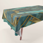 Elegant Stained Glass Art Deco Window With Marble And Gemstone Tablecloth Gallery Image 1