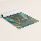 Elegant Stained Glass Art Deco Window With Marble And Gemstone Yoga Mat Gallery Image 2