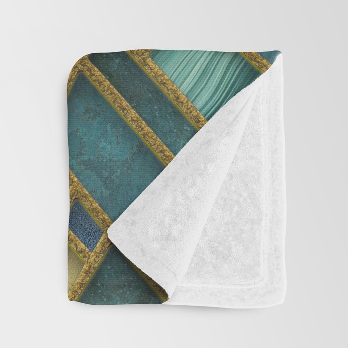 Elegant Stained Glass Art Deco Window With Marble And Gemstone Throw Blanket Gallery Image 3