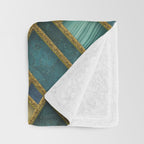 Elegant Stained Glass Art Deco Window With Marble And Gemstone Throw Blanket Gallery Image 3
