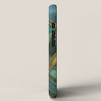 Elegant Stained Glass Art Deco Window With Marble And Gemstone iPhone Case Gallery Image 2