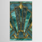 Elegant Stained Glass Art Deco Window With Marble And Gemstone Tablecloth Gallery Image 2