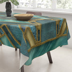 Elegant Stained Glass Art Deco Window With Marble And Gemstone Tablecloth Gallery Image 3
