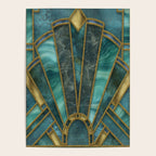 Elegant Stained Glass Art Deco Window With Marble And Gemstone Poster Gallery Image 4