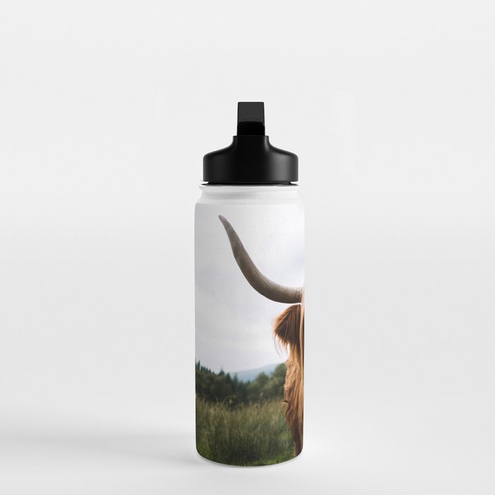 Scottish Highland Cattle Portrait Water Bottle Gallery Image 3