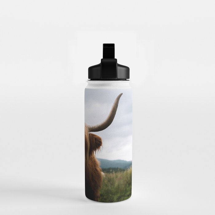 Scottish Highland Cattle Portrait Water Bottle Gallery Image 2