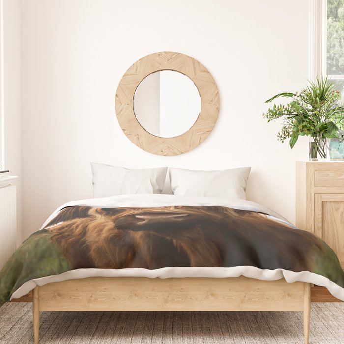 Scottish Highland Cattle Portrait Duvet Cover Gallery Image 3