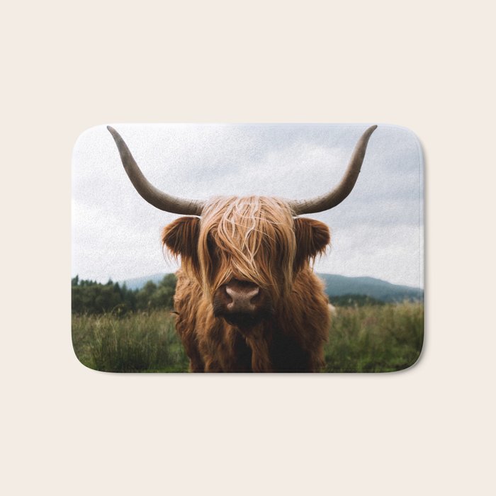 Scottish Highland Cattle Portrait Bath Mat Gallery Image 1