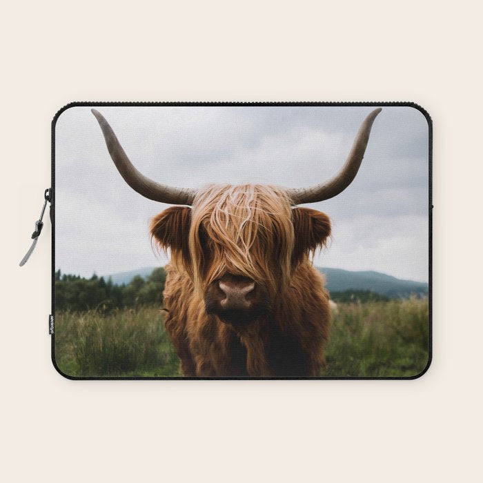 Scottish Highland Cattle Portrait Laptop Sleeve Gallery Image 1