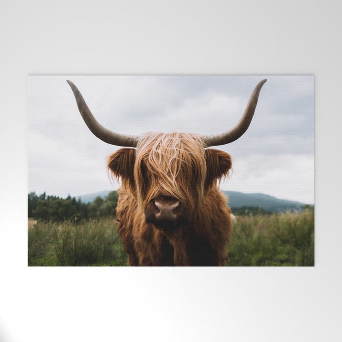 Scottish Highland Cattle Portrait Welcome Mat Gallery Image 1