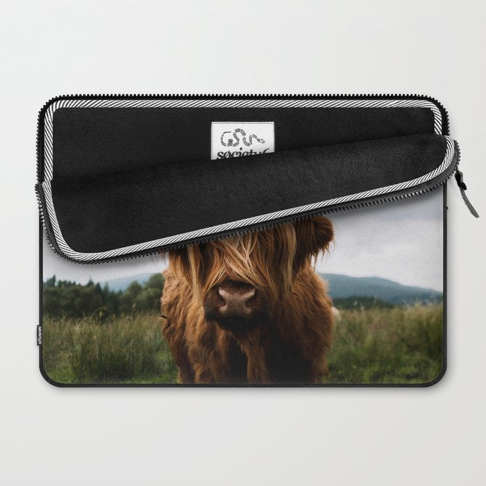 Scottish Highland Cattle Portrait Laptop Sleeve Gallery Image 2