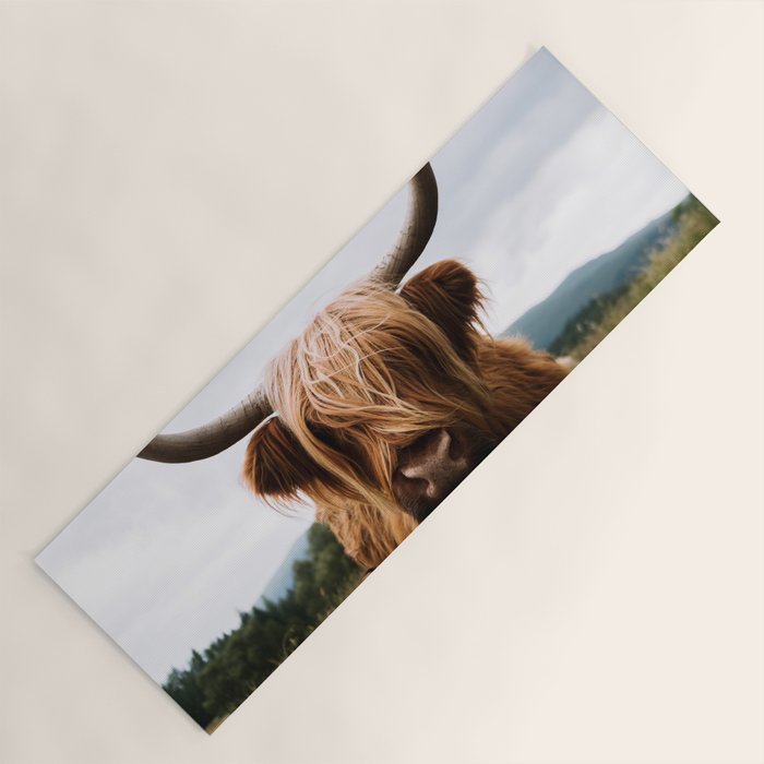 Scottish Highland Cattle Portrait Yoga Mat Gallery Image 1