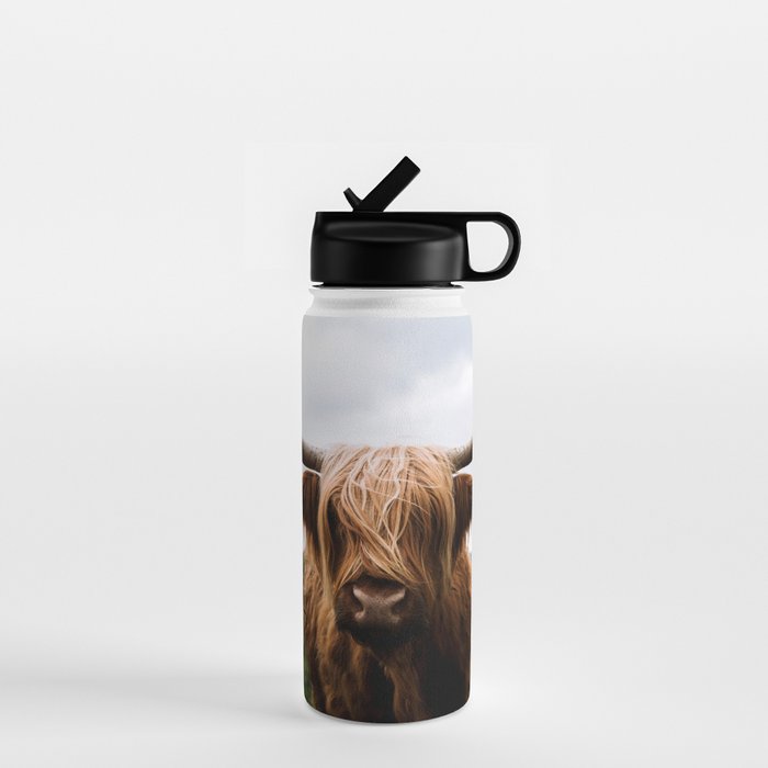 Scottish Highland Cattle Portrait Water Bottle Gallery Image 1