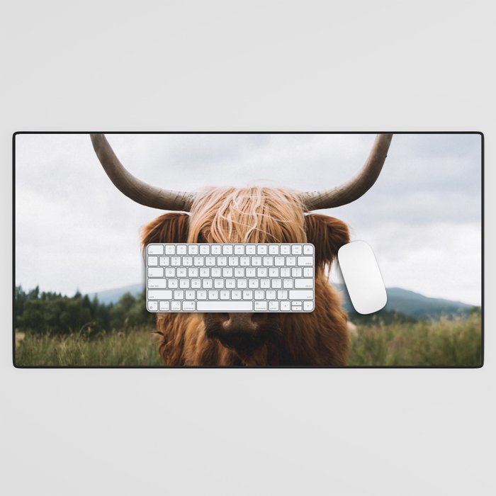Scottish Highland Cattle Portrait Desk Mat Gallery Image 1