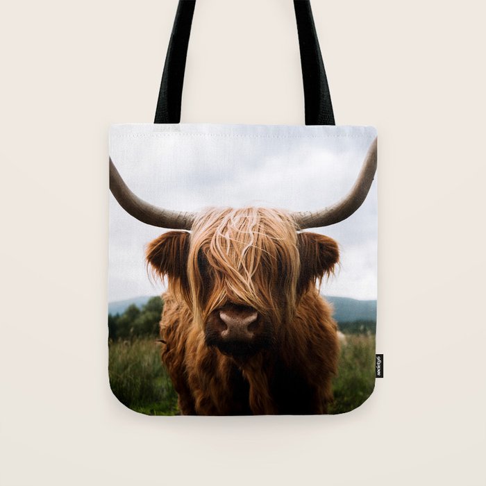 Scottish Highland Cattle Portrait Tote Bag Gallery Image 1