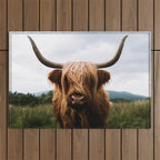 Scottish Highland Cattle Portrait Outdoor Rug Gallery Image 1