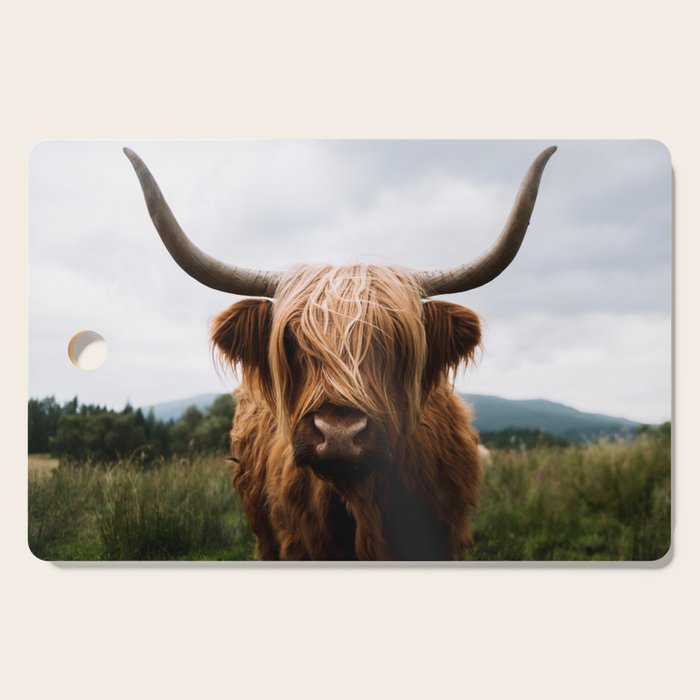 Scottish Highland Cattle Portrait Cutting Board Gallery Image 1