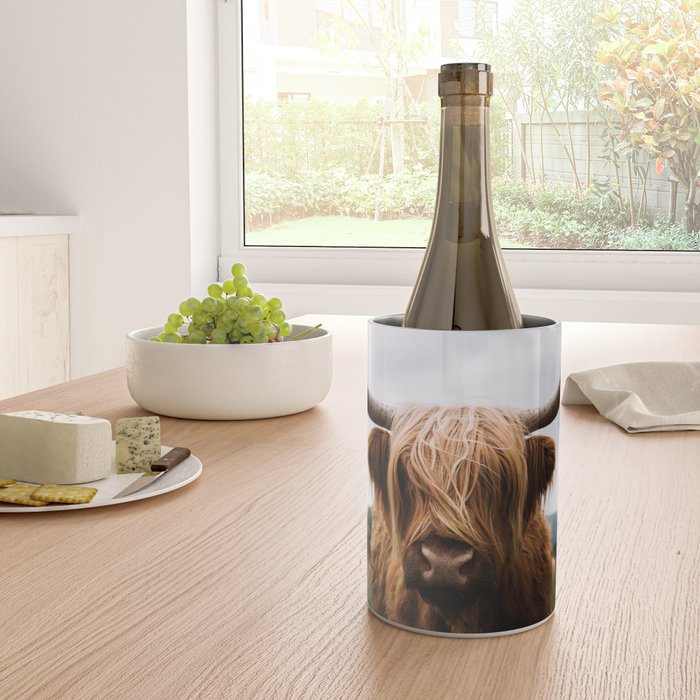 Scottish Highland Cattle Portrait Wine Chiller Gallery Image 4