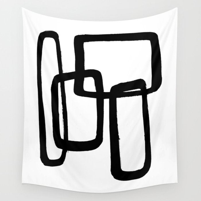 Mod Ink White Background Wall Tapestry Gallery Image 4